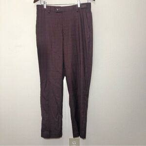 Bocaccio UOMO Men Burgundy Dress Pants Size 32 Waist x 30 Inseam Stretch Fabric